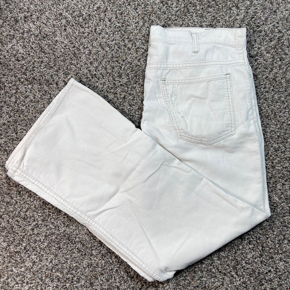 Vintage Levi's 503 Men's 33x29 Jeans USA Made White Corduroy Bootcut Classic 90s